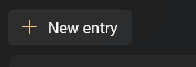New Entry Button