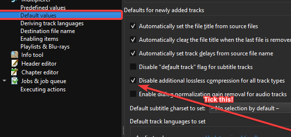Disable compression