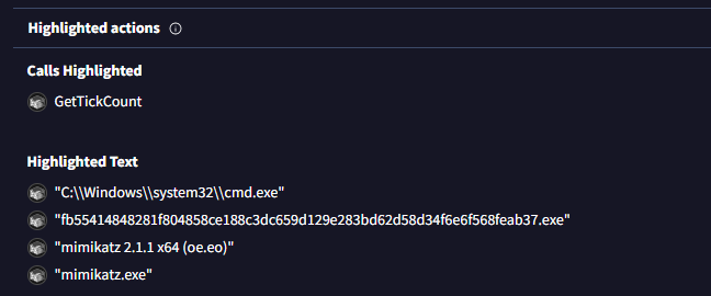 Highlighted Actions